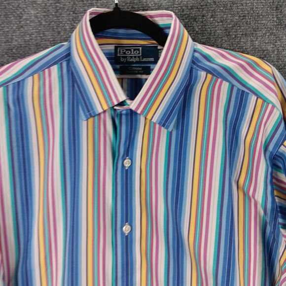 Polo Ralph Lauren Curham Shirt Mens L Multicolor Striped Classic Fit Button Up - Picture 2 of 16